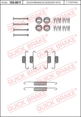 Zestaw montażowy szczęk hamulcowych QUICK BRAKE 105-0011