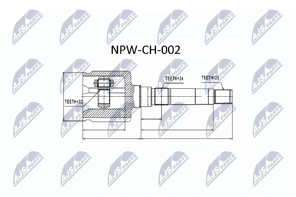 Zestaw przegubu, wał napędowy NTY NPW-CH-002