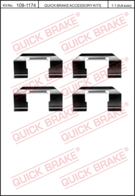 Zestaw akcesoriów montażowych  klocków hamulcowych QUICK BRAKE 109-1174