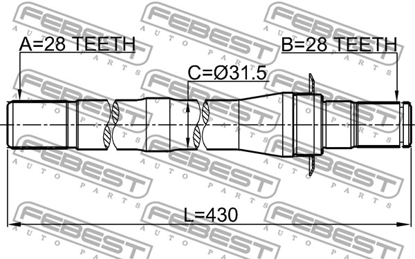 Półoś napędowa FEBEST 1212-CM10AT4WD