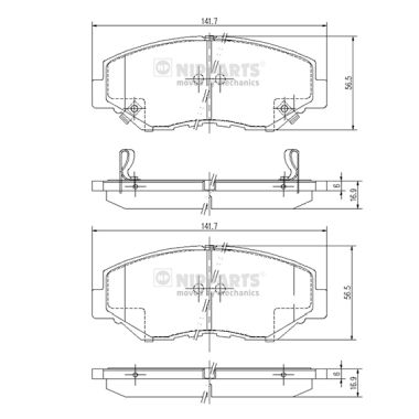 Klocki hamulcowe NIPPARTS J3604061