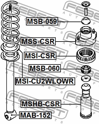 Sprężyna talerzowa FEBEST MSI-CU2WLOWR