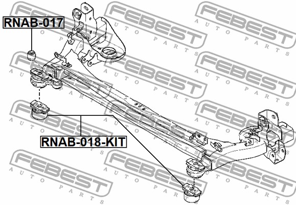 Łożyskowanie  korpusu osi FEBEST RNAB-018-KIT