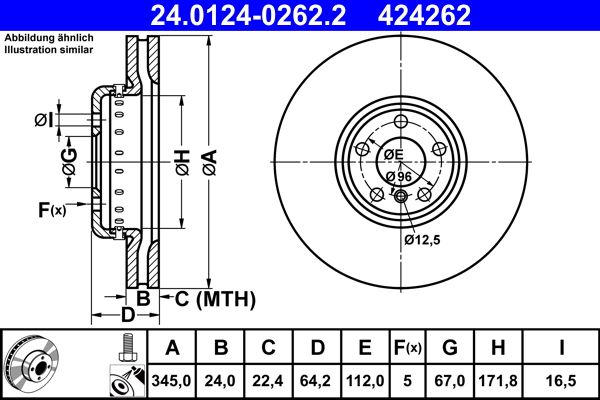 Tarcza hamulcowa ATE 24.0124-0262.2