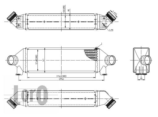 Chłodnica powietrza intercooler ABAKUS 017-018-0003