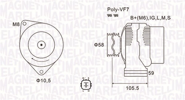 Alternator MAGNETI MARELLI 063732069010