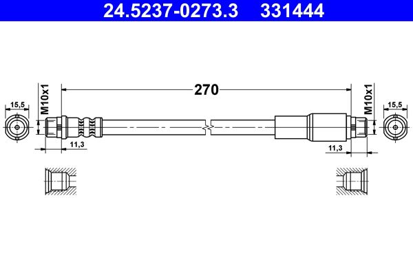 Przewód hamulcowy elastyczny ATE 24.5237-0273.3