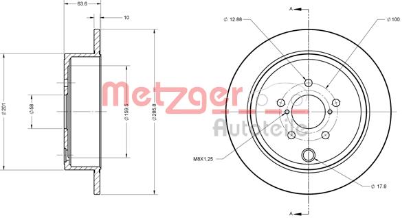 Tarcza hamulcowa METZGER 6110099