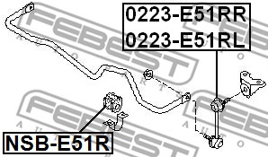 Łącznik stabilizatora FEBEST 0223-E51RR
