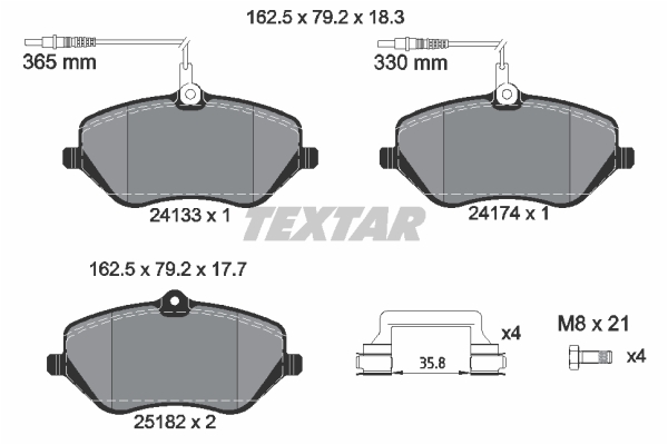 Klocki hamulcowe TEXTAR 2413303