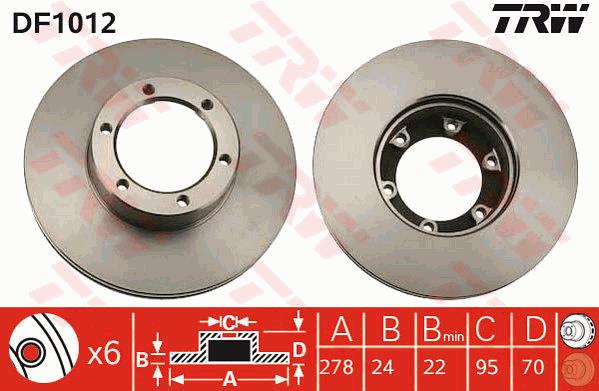 Tarcza hamulcowa TRW DF1012