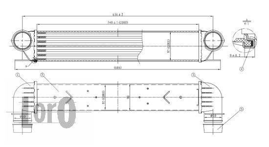 Chłodnica powietrza intercooler ABAKUS 004-018-0005