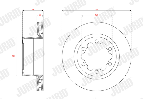Tarcza hamulcowa JURID 563751JC-1
