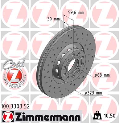 Tarcza hamulcowa ZIMMERMANN 100.3303.52