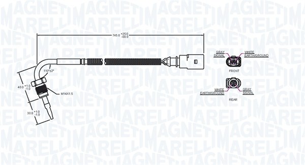 Czujnik  temperatury spalin MAGNETI MARELLI 172000251010