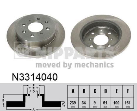 Tarcza hamulcowa NIPPARTS N3314040