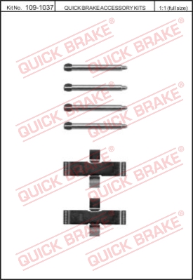 Zestaw akcesoriów montażowych  klocków hamulcowych QUICK BRAKE 109-1037