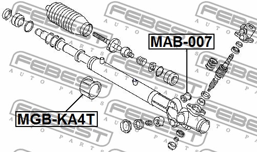 Poduszka przekładni kierowniczej FEBEST MAB-007