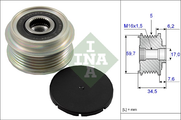 Sprzęgło alternatora INA 535 0034 10