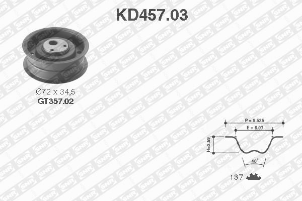 Zestaw paska rozrządu SNR KD457.03