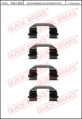 Zestaw akcesoriów montażowych  klocków hamulcowych QUICK BRAKE 109-1258