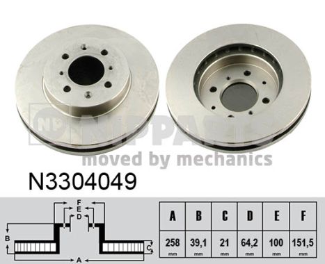 Tarcza hamulcowa NIPPARTS N3304049