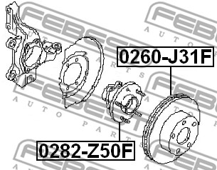 Piasta koła FEBEST 0282-Z50F