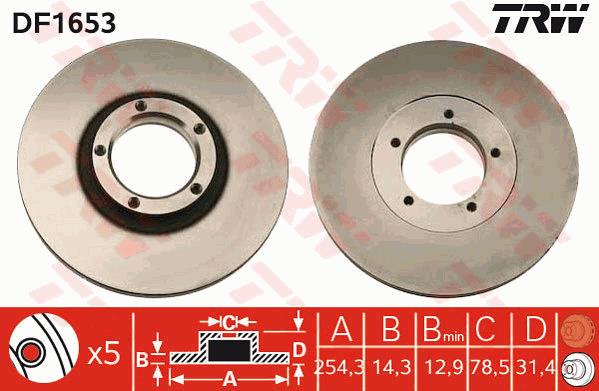 Tarcza hamulcowa TRW DF1653