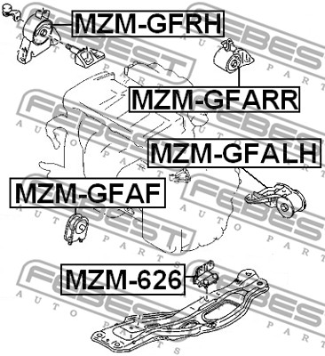 Poduszka silnika FEBEST MZM-GFRH