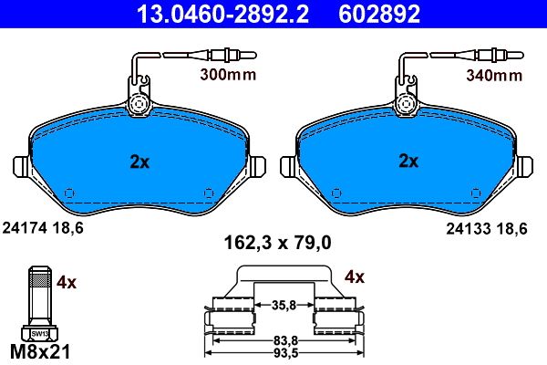 Klocki hamulcowe ATE 13.0460-2892.2