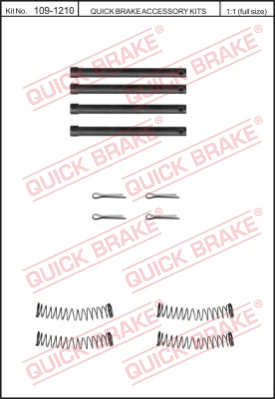 Zestaw akcesoriów montażowych  klocków hamulcowych QUICK BRAKE 109-1210