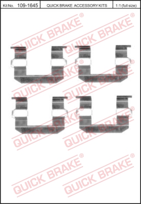 Zestaw akcesoriów montażowych  klocków hamulcowych QUICK BRAKE 109-1645