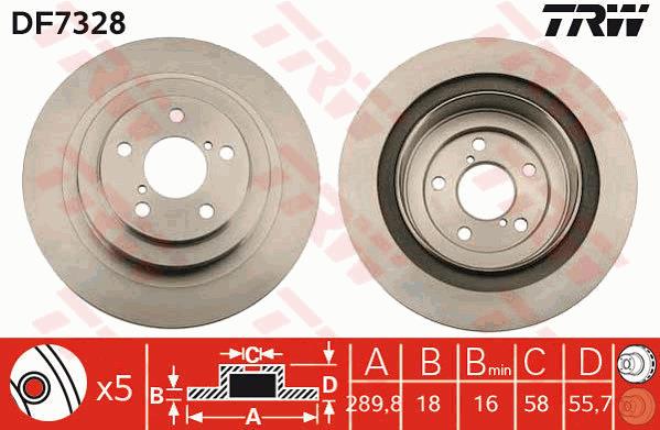 Tarcza hamulcowa TRW DF7328