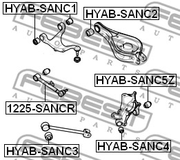 Tuleja wahacza FEBEST HYAB-SANC2
