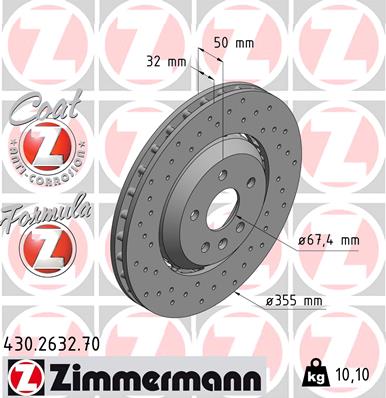 Tarcza hamulcowa ZIMMERMANN 430.2632.70