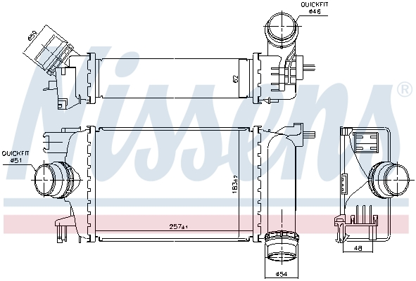 Chłodnica powietrza intercooler NISSENS 961583