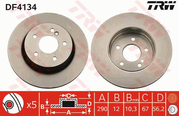 Tarcza hamulcowa TRW DF4134