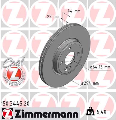 Tarcza hamulcowa ZIMMERMANN 150.3445.20