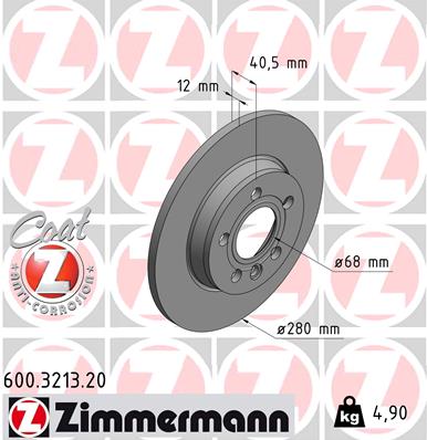 Tarcza hamulcowa ZIMMERMANN 600.3213.20