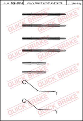Zestaw akcesoriów montażowych  klocków hamulcowych QUICK BRAKE 109-1044