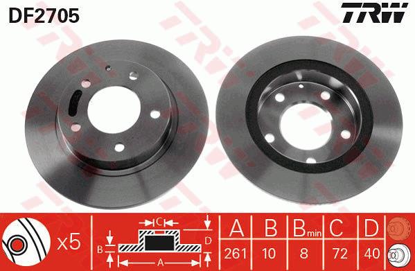 Tarcza hamulcowa TRW DF2705