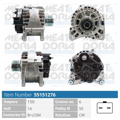 Alternator MEAT & DORIA 55151276