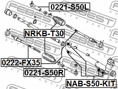 Poduszka przekładni kierowniczej FEBEST NAB-S50-KIT