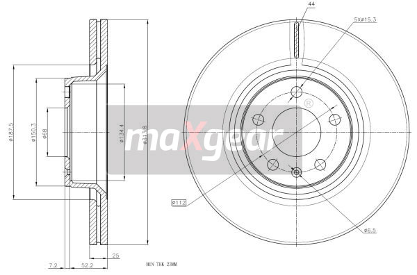 Tarcza hamulcowa MAXGEAR 19-2021