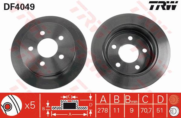 Tarcza hamulcowa TRW DF4049