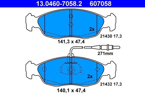 Klocki hamulcowe ATE 13.0460-7058.2