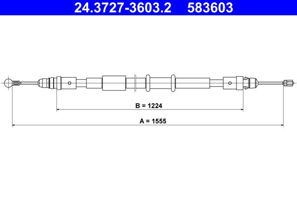 Linka hamulca ręcznego ATE 24.3727-3603.2