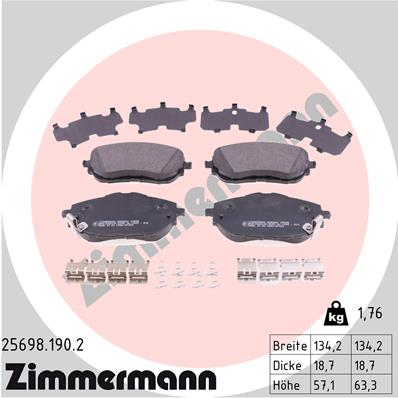 Klocki hamulcowe ZIMMERMANN 25698.190.2