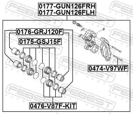 Zacisk hamulca FEBEST 0177-GUN126FRH