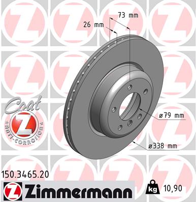 Tarcza hamulcowa ZIMMERMANN 150.3465.20